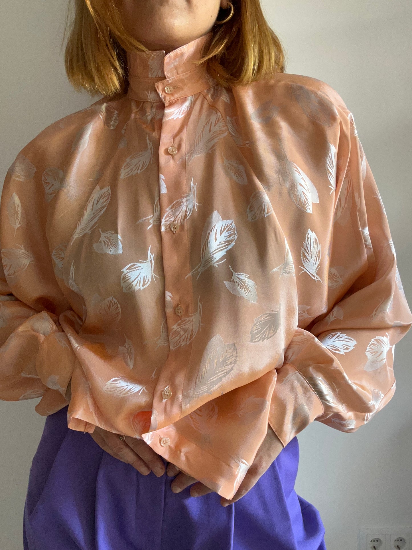 High Neck Salmon Shirt