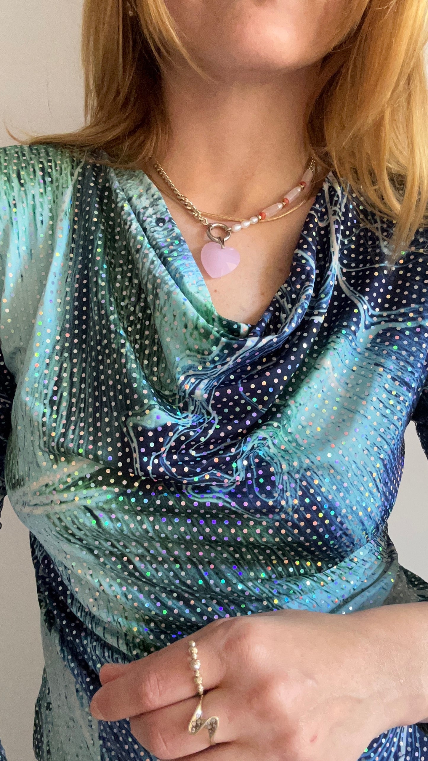 Drape Shiny Blouse