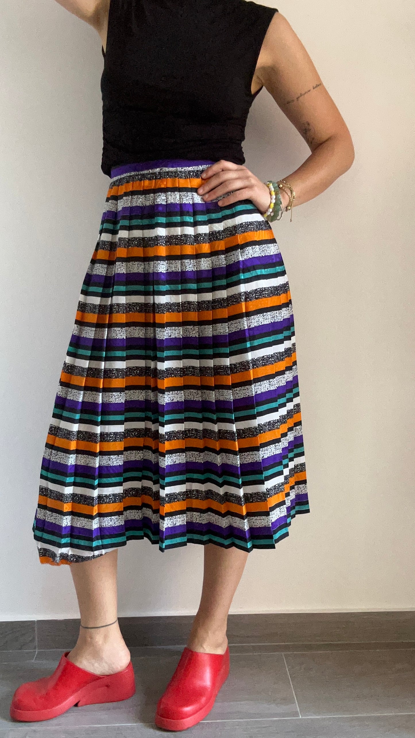Pleated Midi Skirt