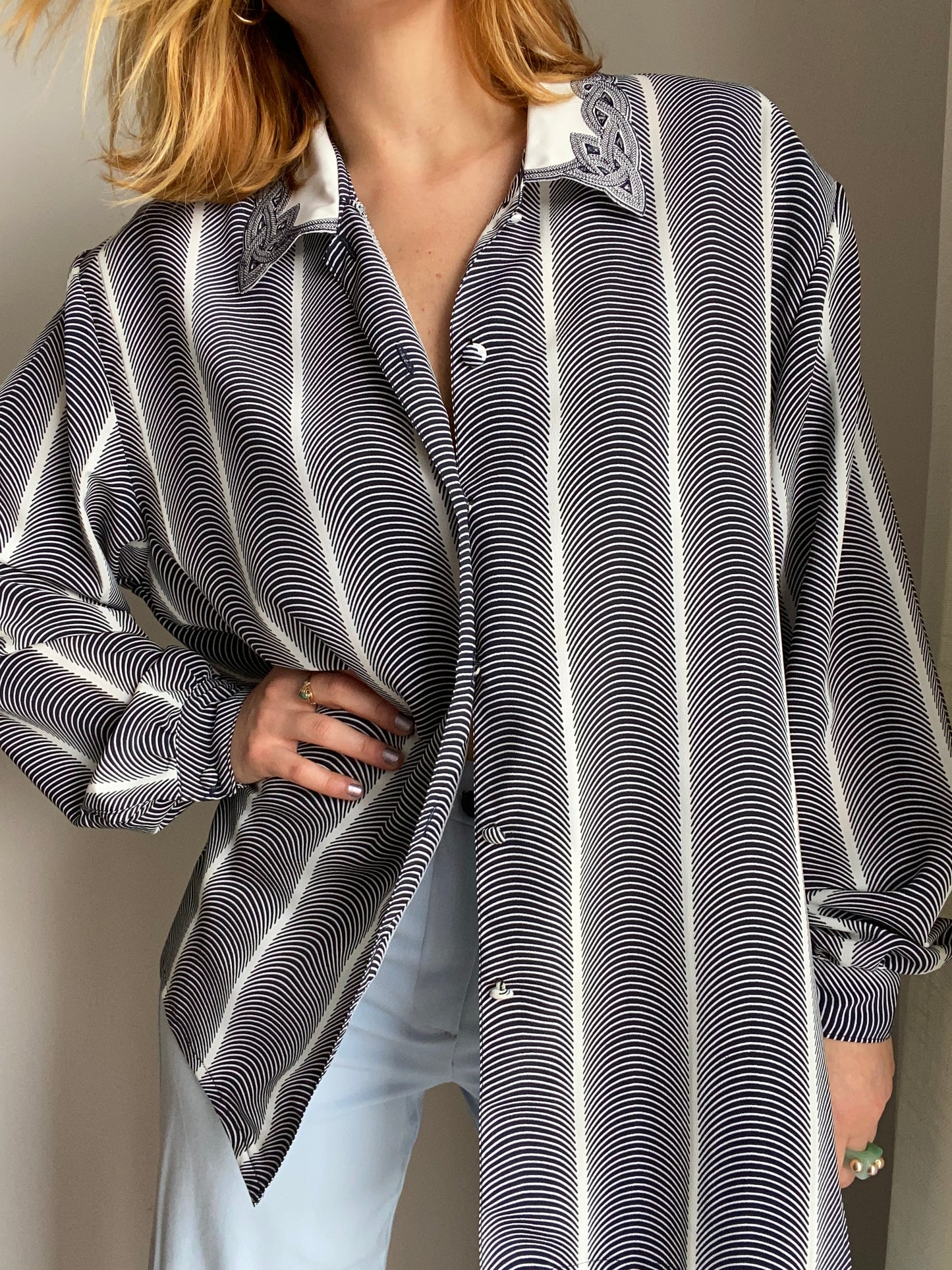 Chiffon Striped Shirt