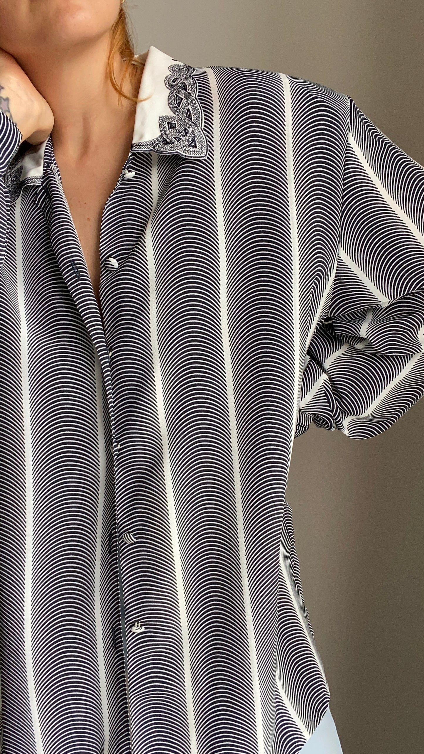 Chiffon Striped Shirt