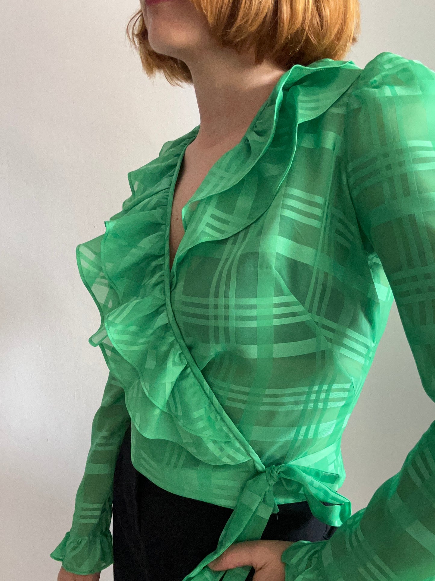 Green Chiffon Top