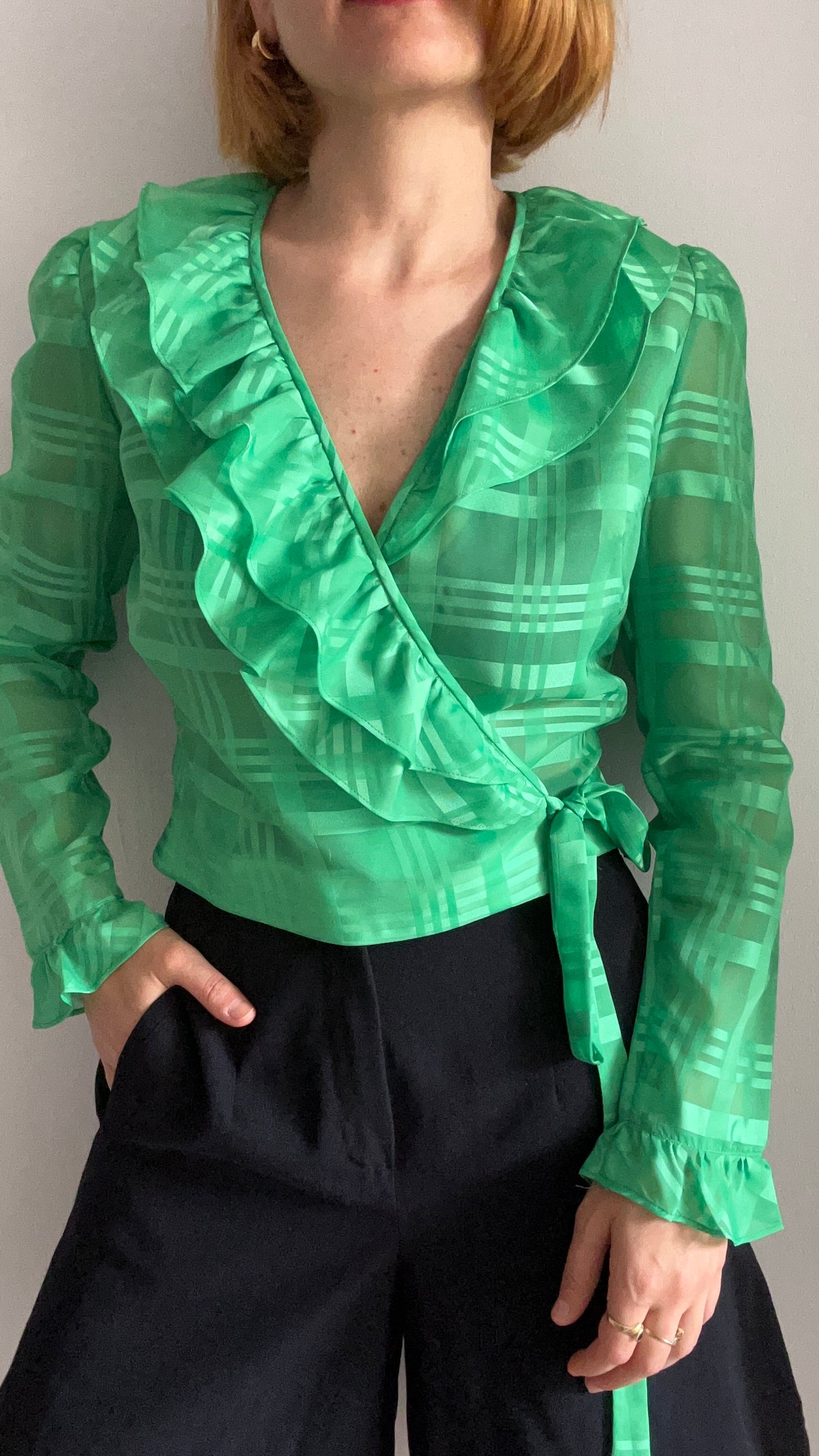 Green Chiffon Top