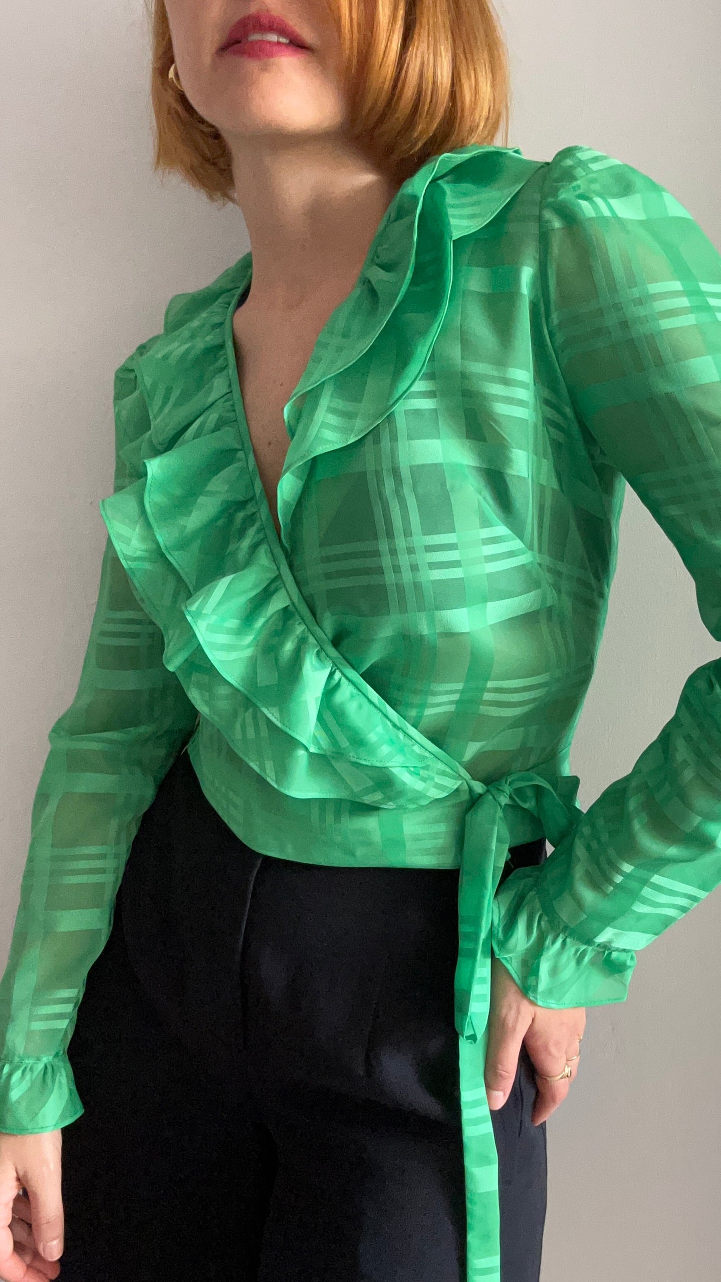 Green Chiffon Top