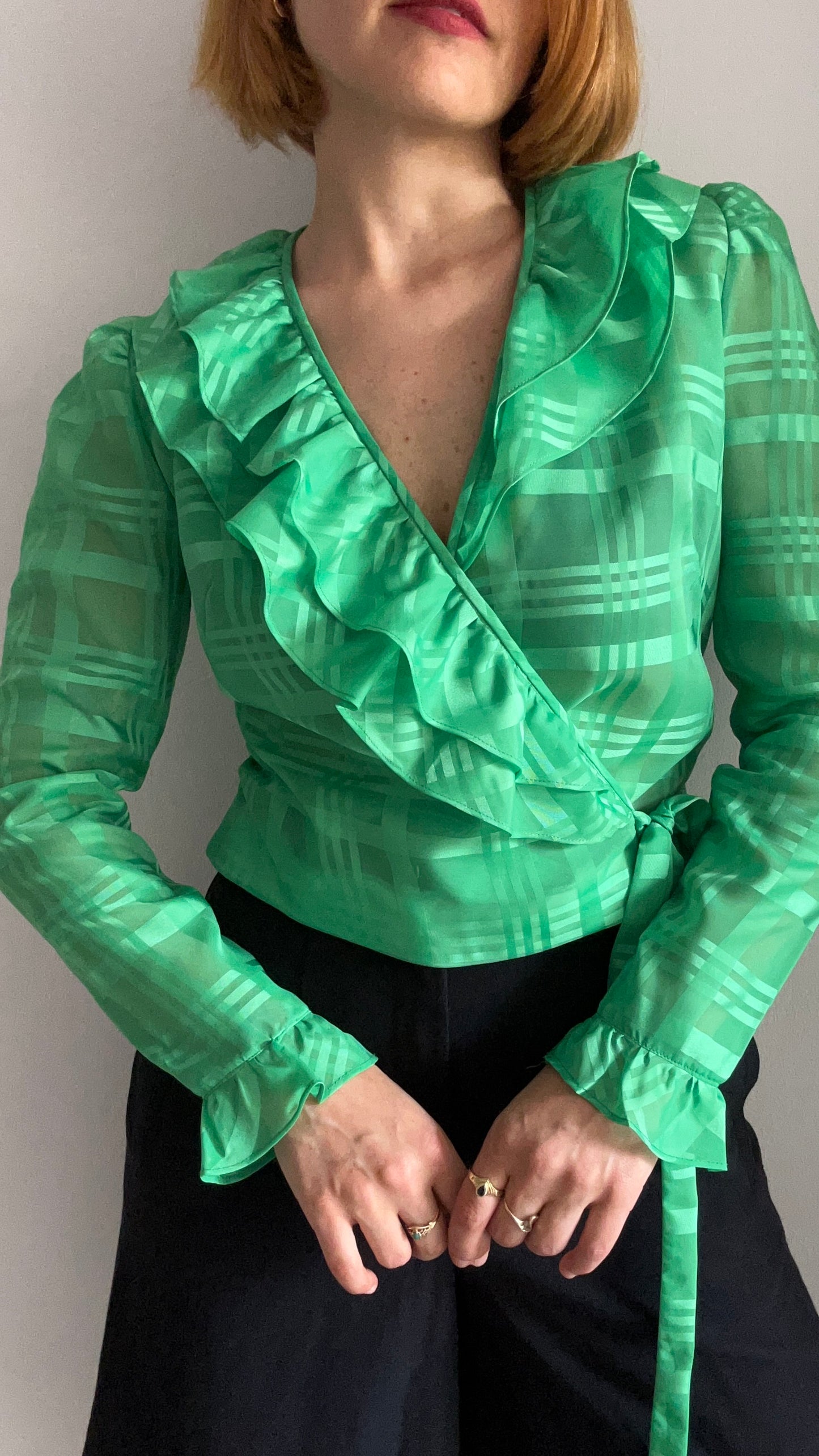 Green Chiffon Top
