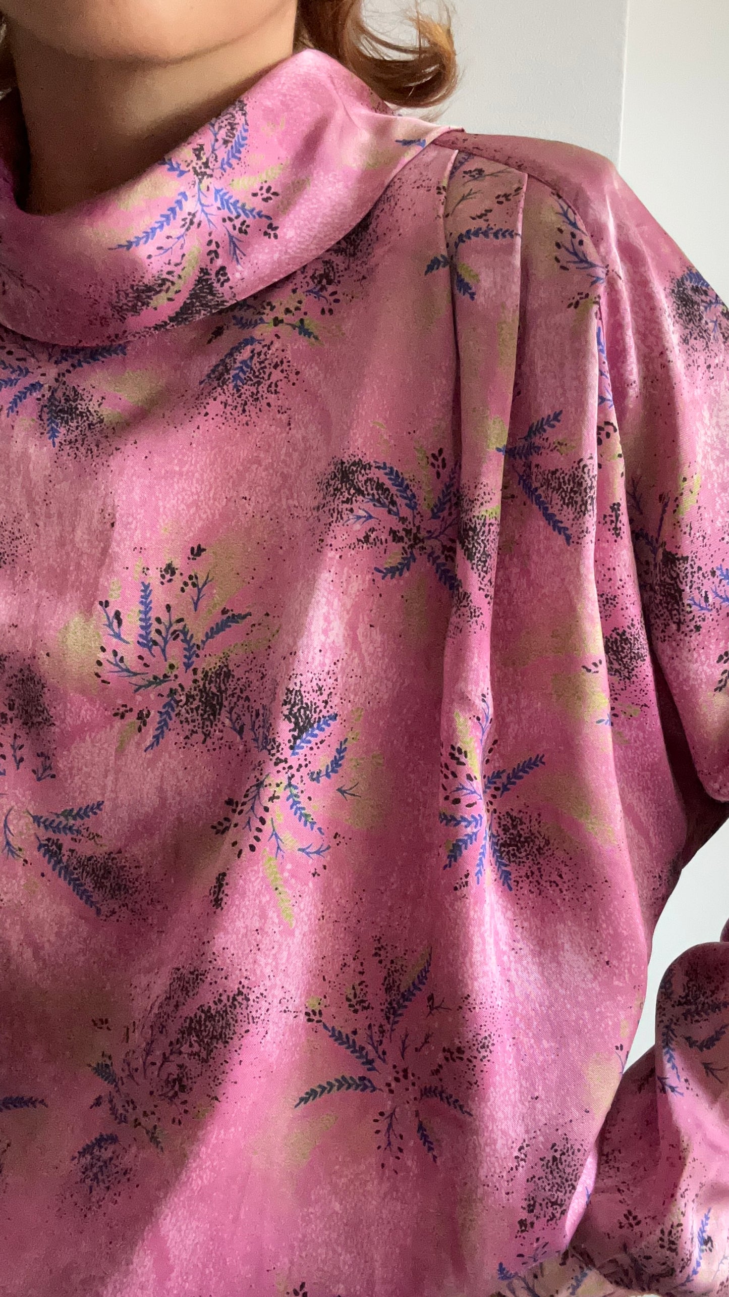 High Neck Satin Blouse
