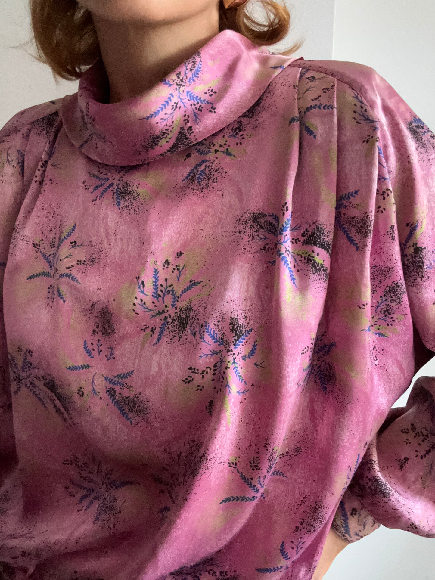 High Neck Satin Blouse