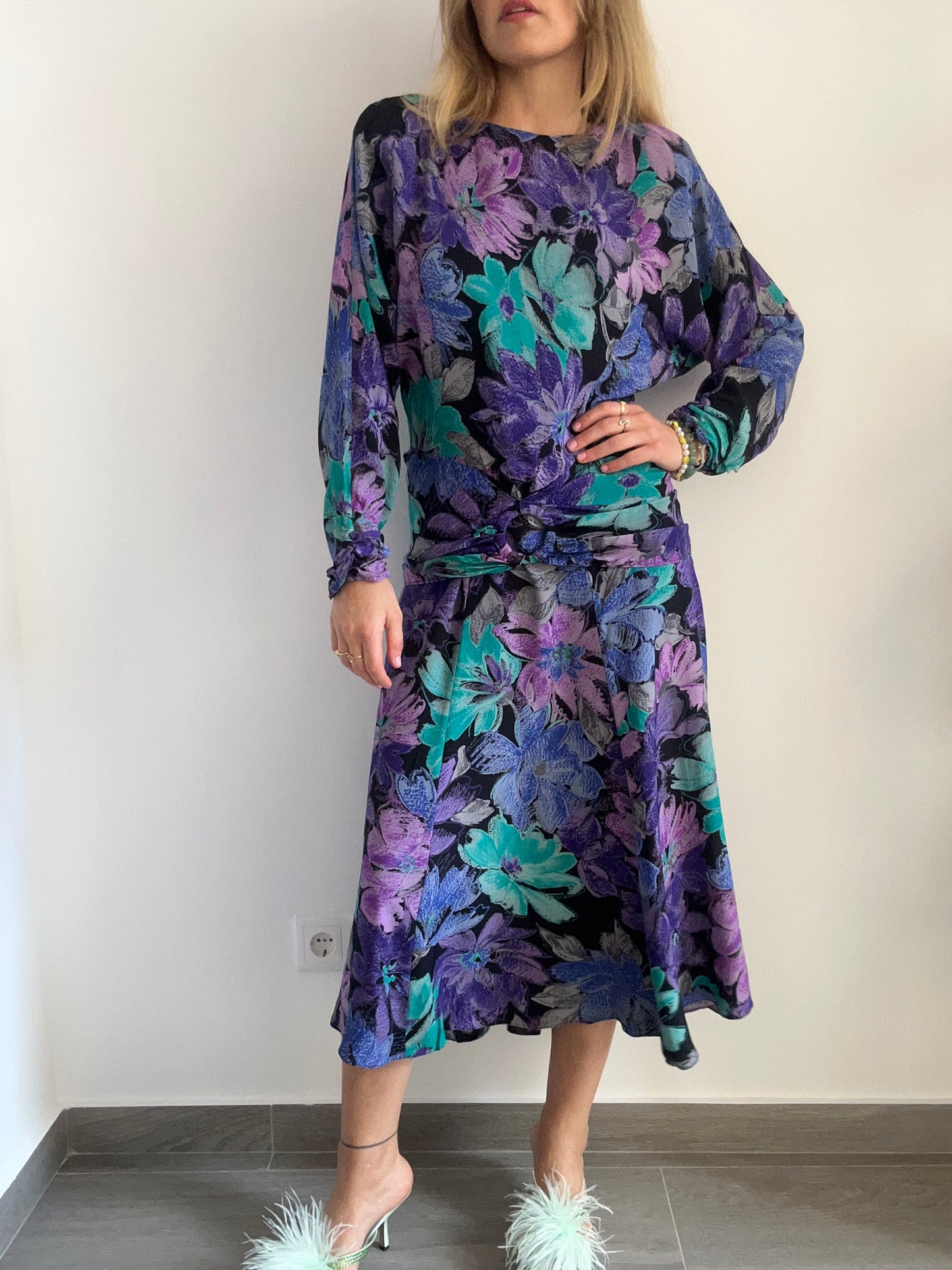 80s Floral Dress