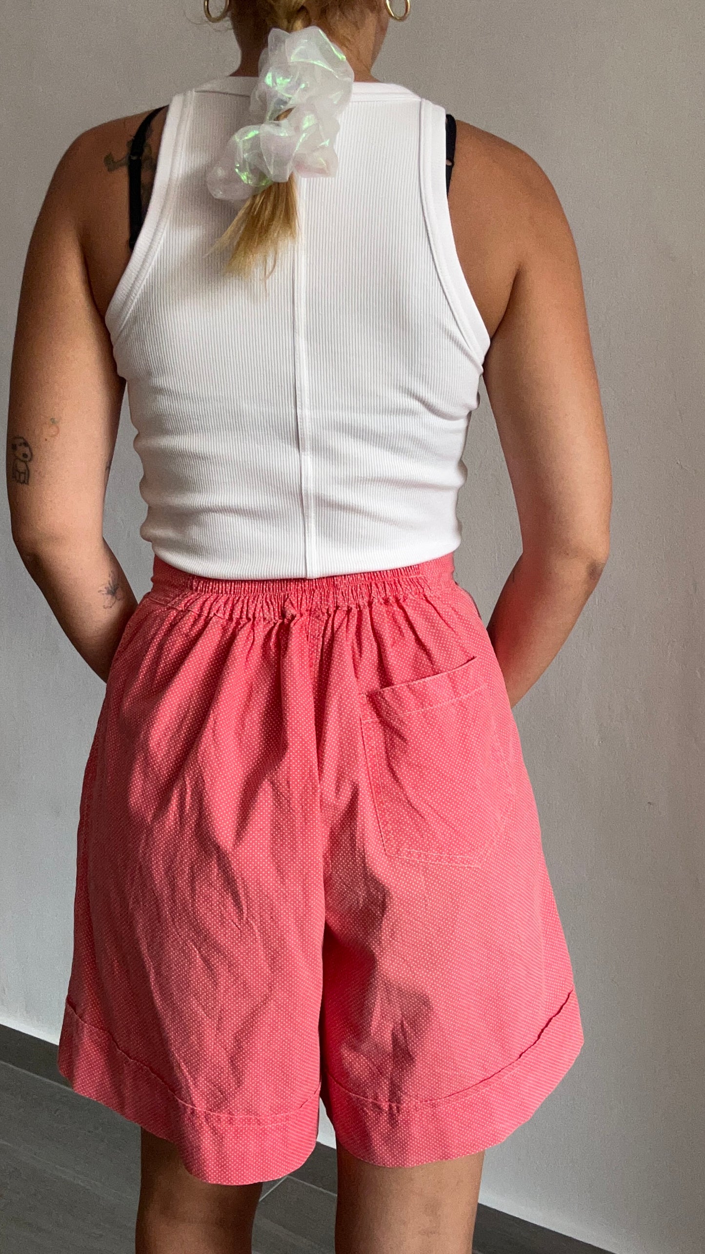 Pink Dolka Dot Bermuda Shorts