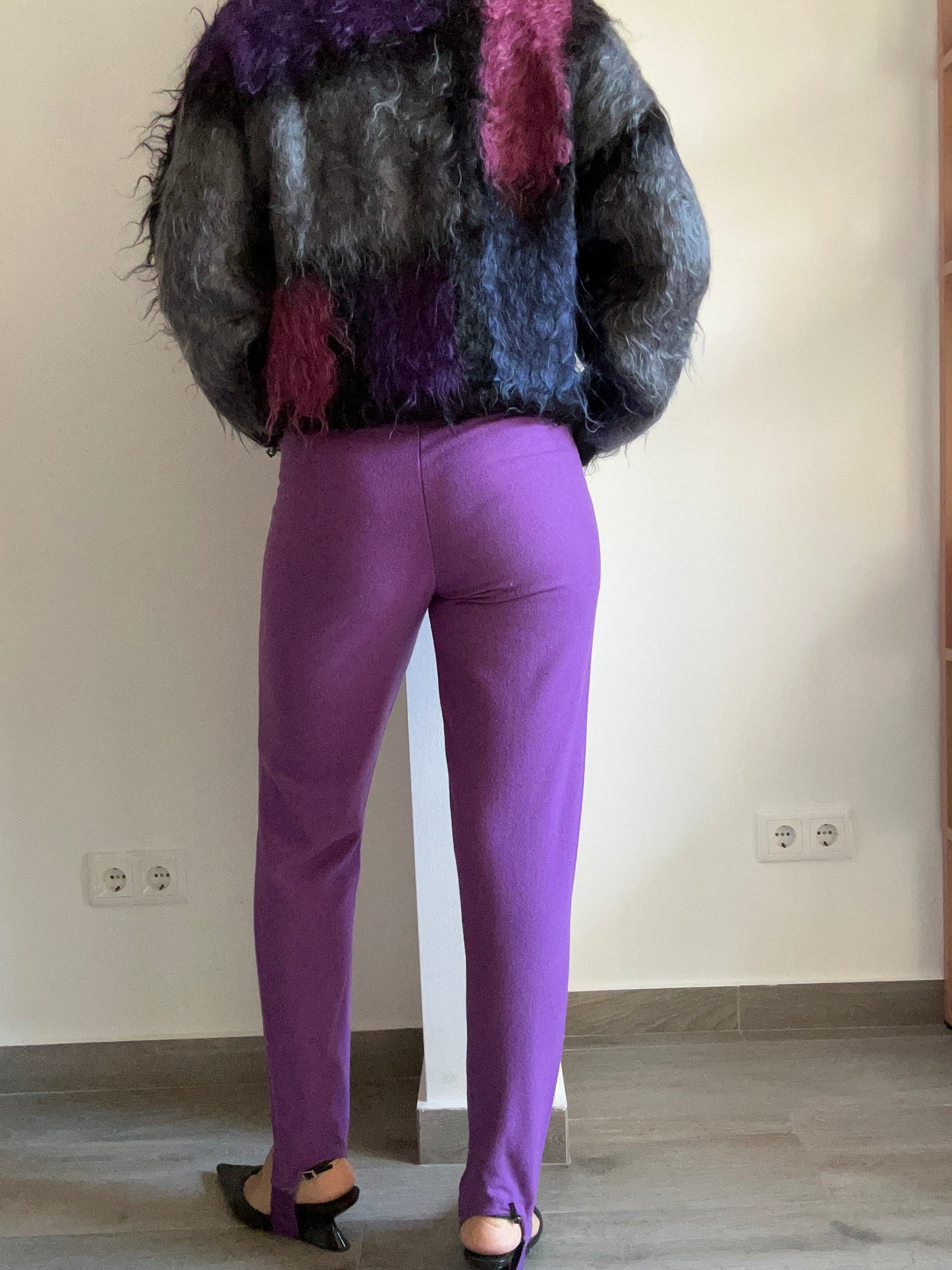 Purple Wool Stirrup Pants