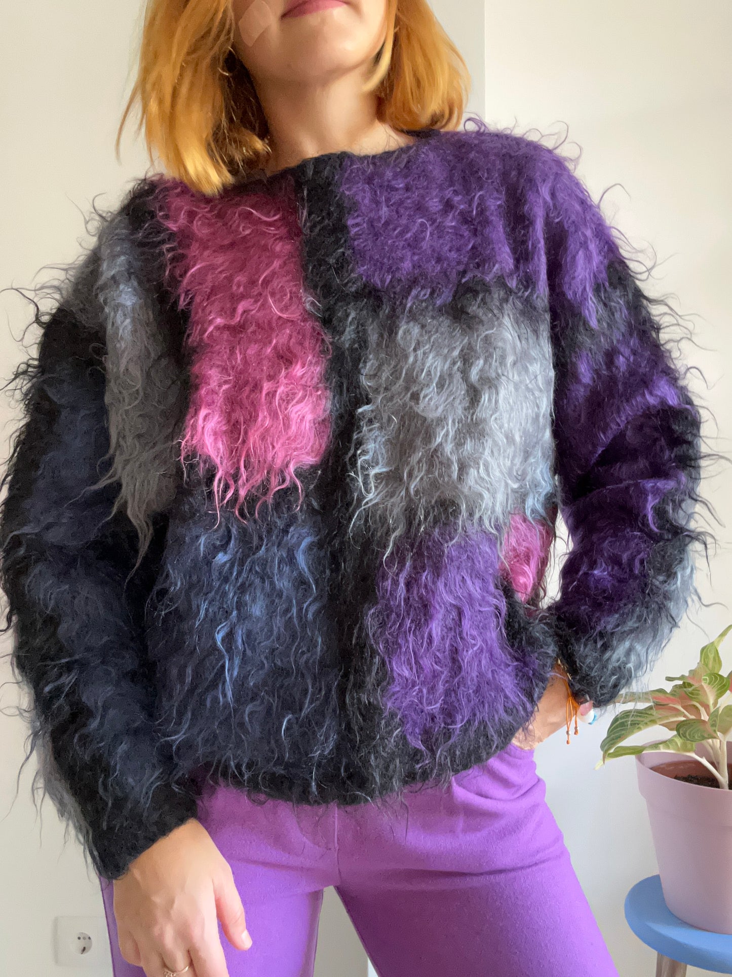 Mohair Blend Colorblock Jumper