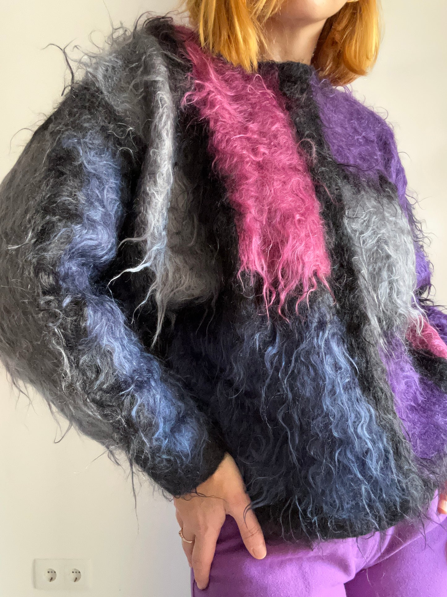 Mohair Blend Colorblock Jumper