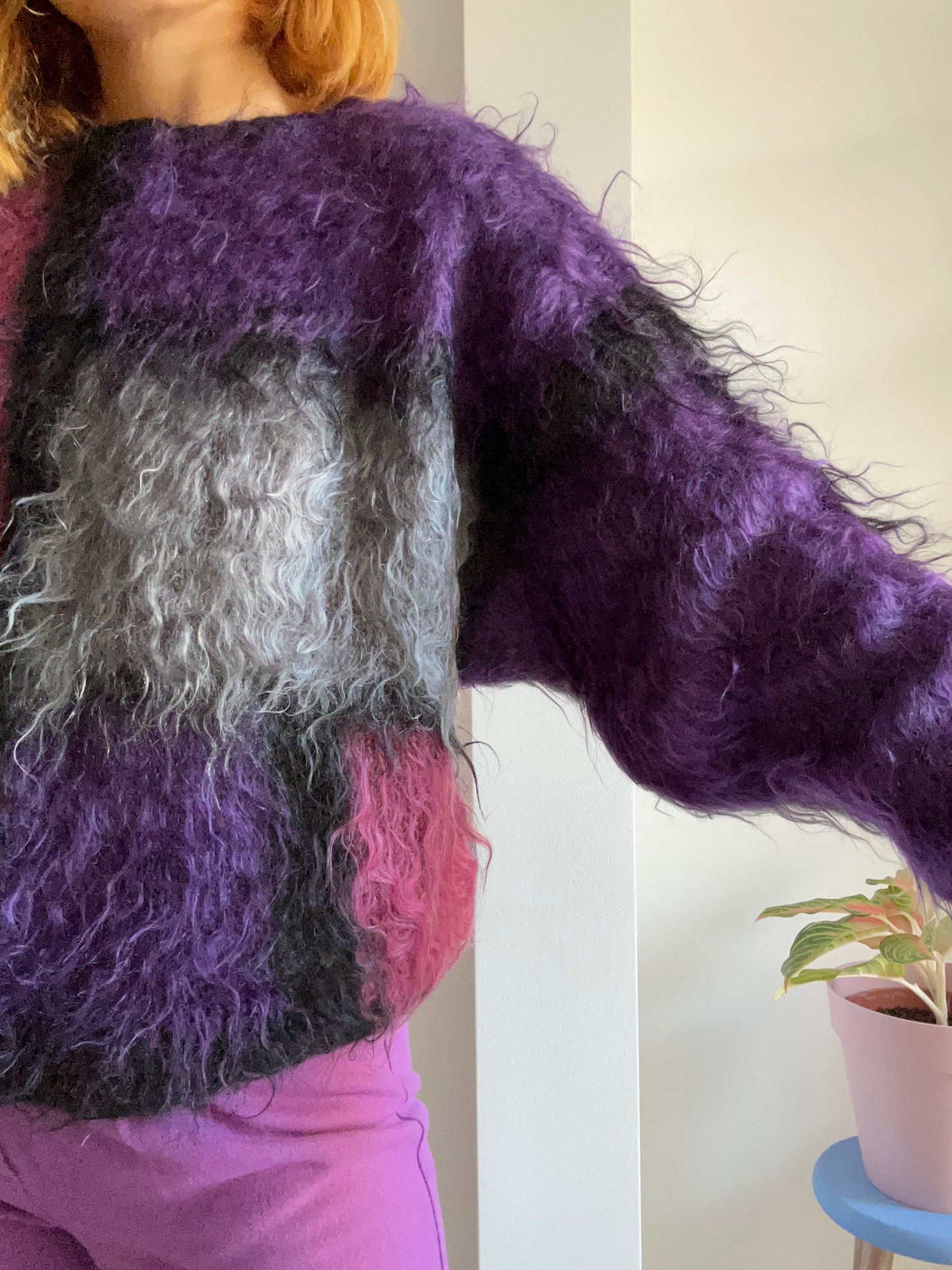 Mohair Blend Colorblock Jumper