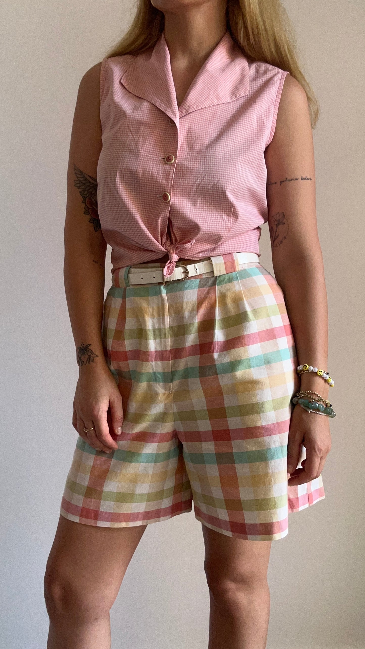 Pink Gingham Crop Top