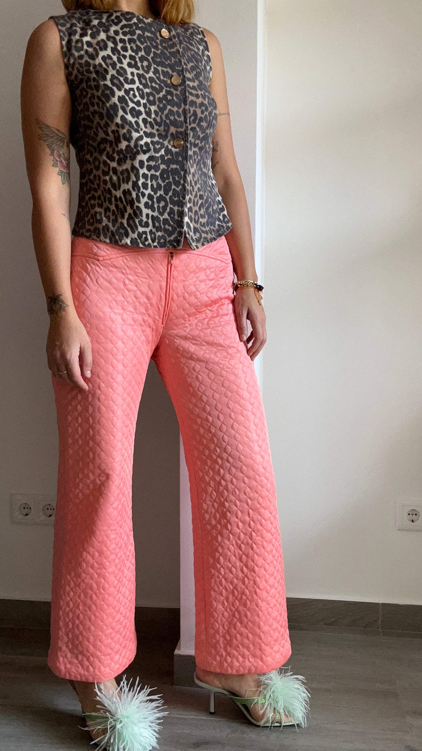 Coral Quilted Pants