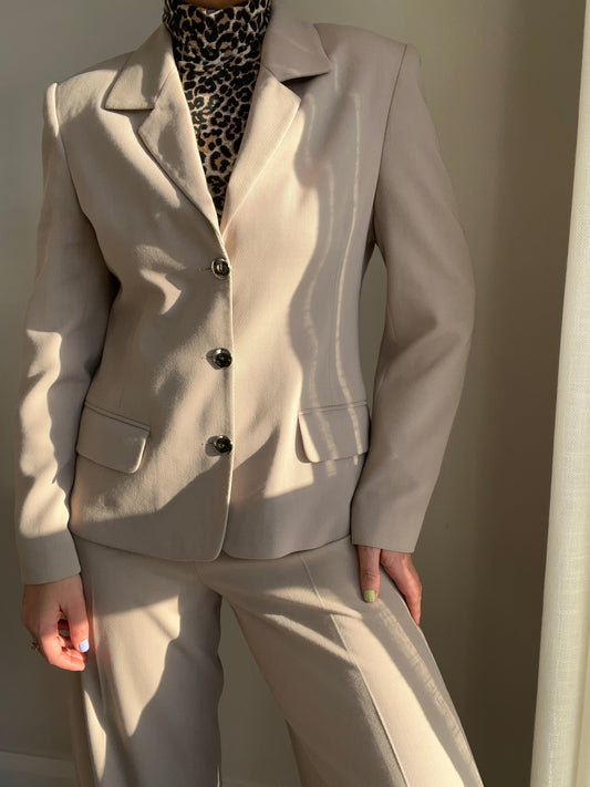 Beige Blazer & Trousers Set