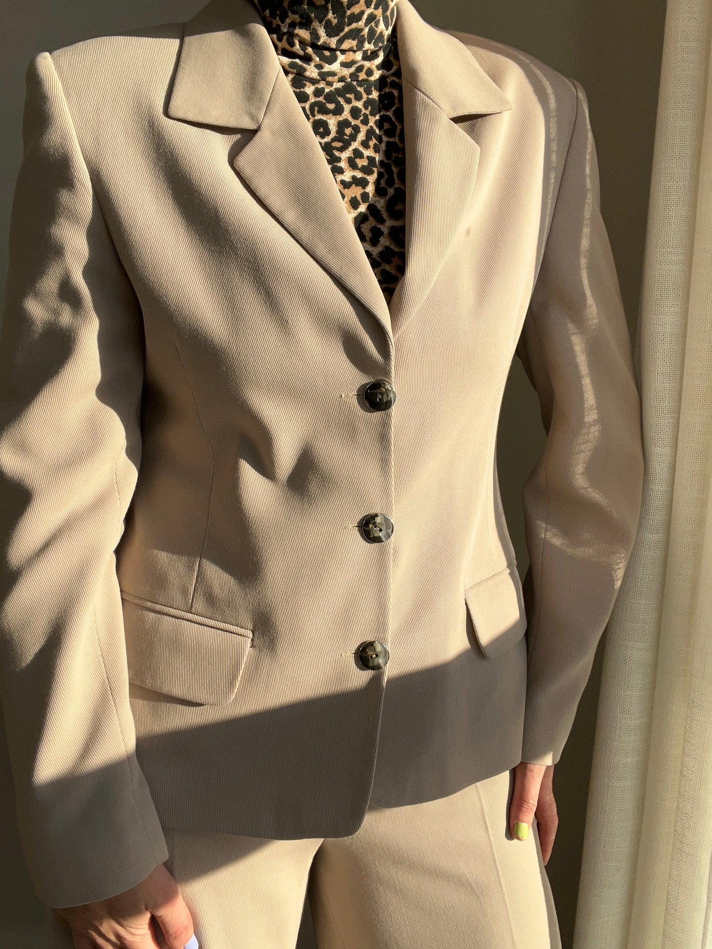 Beige Blazer & Trousers Set