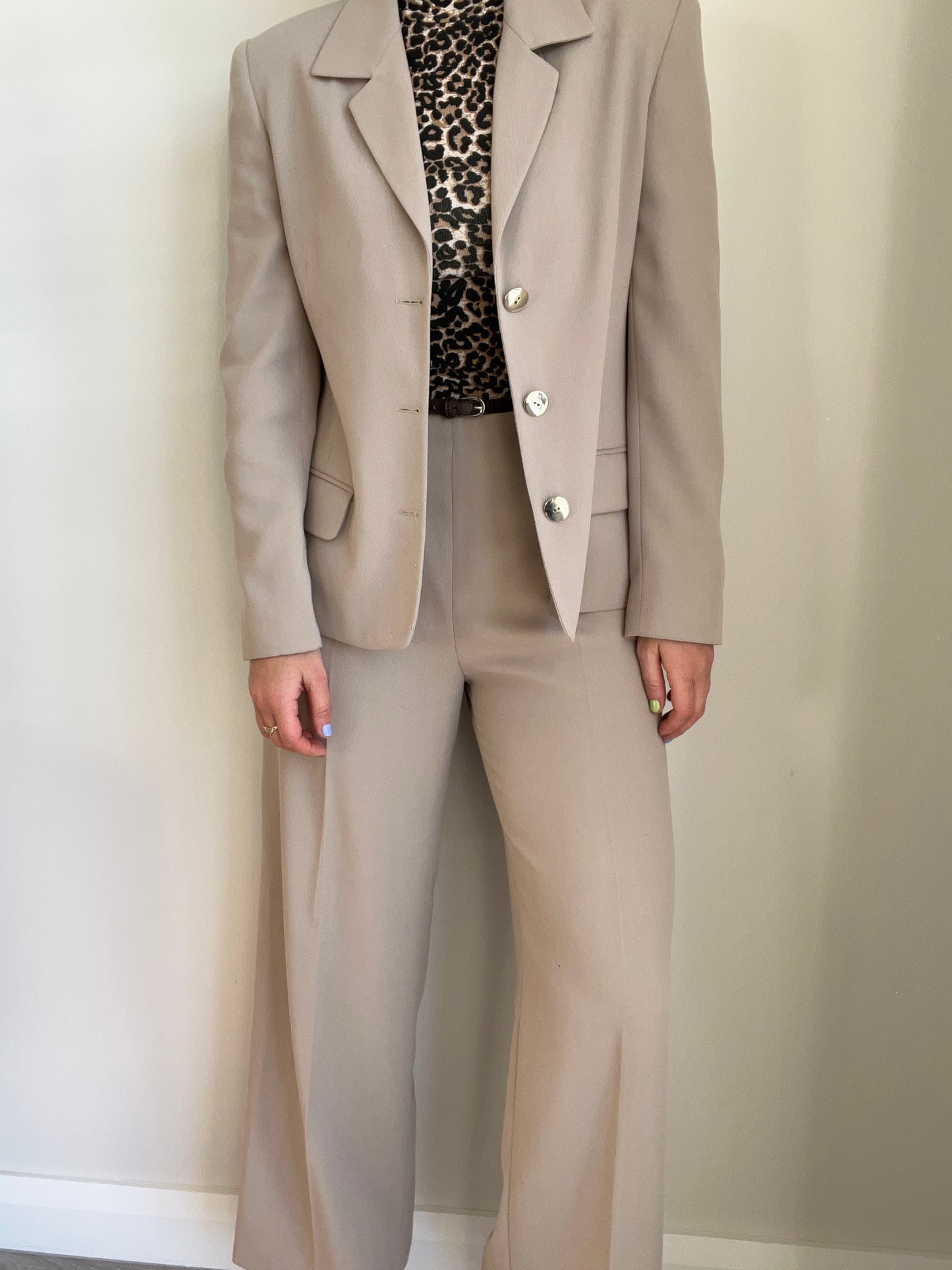 Beige Blazer & Trousers Set