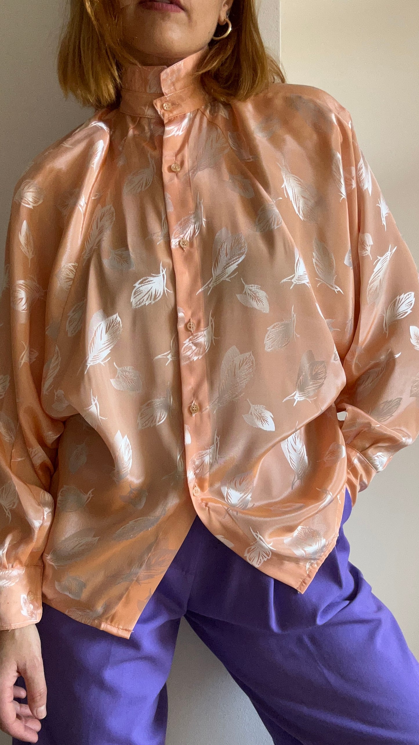 High Neck Salmon Shirt