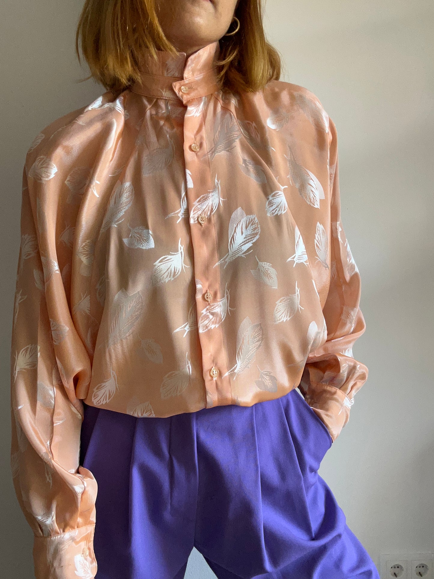 High Neck Salmon Shirt