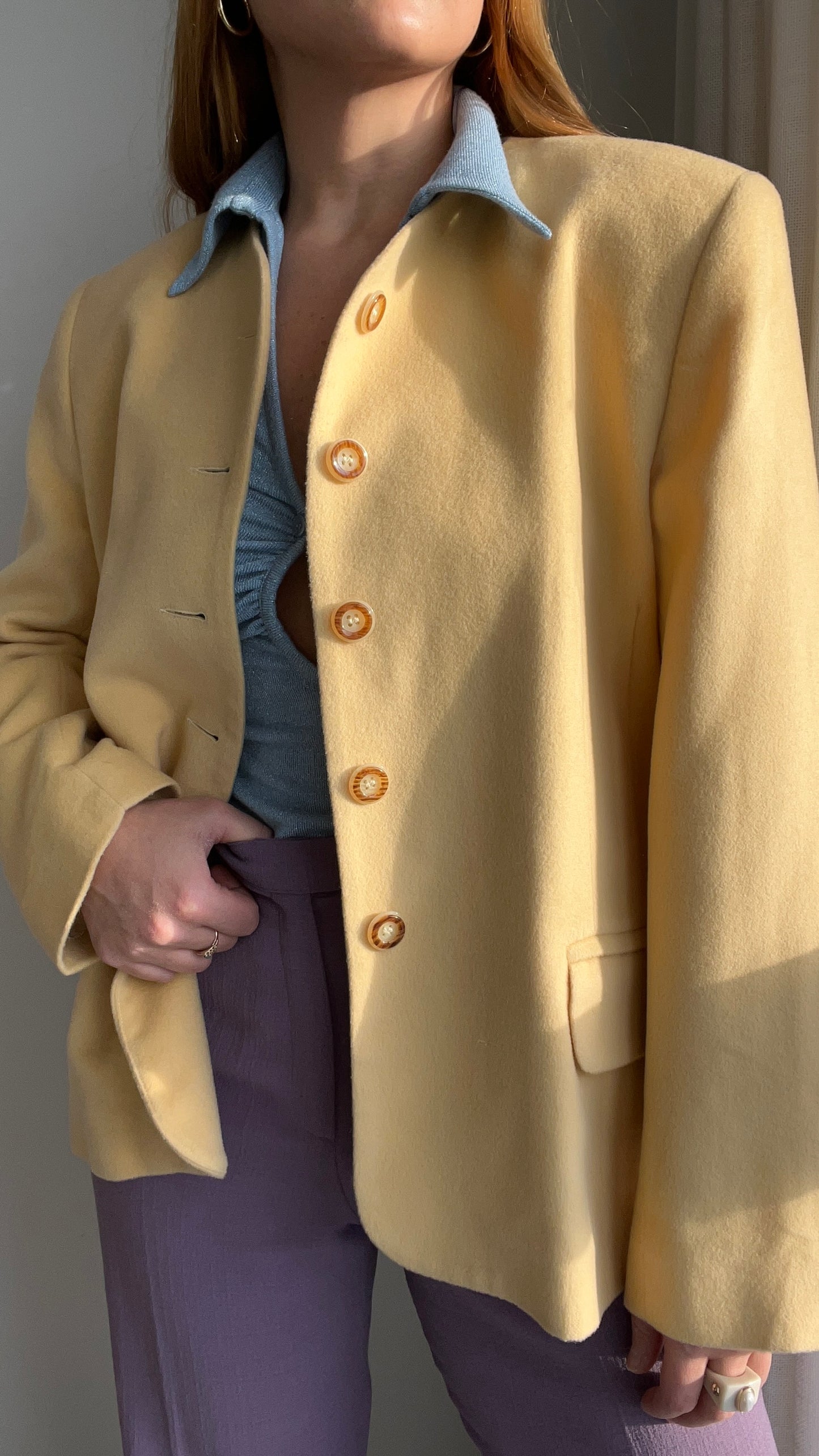 Yellow Wool Blazer