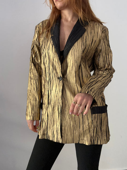 Gold Crinkle Blazer