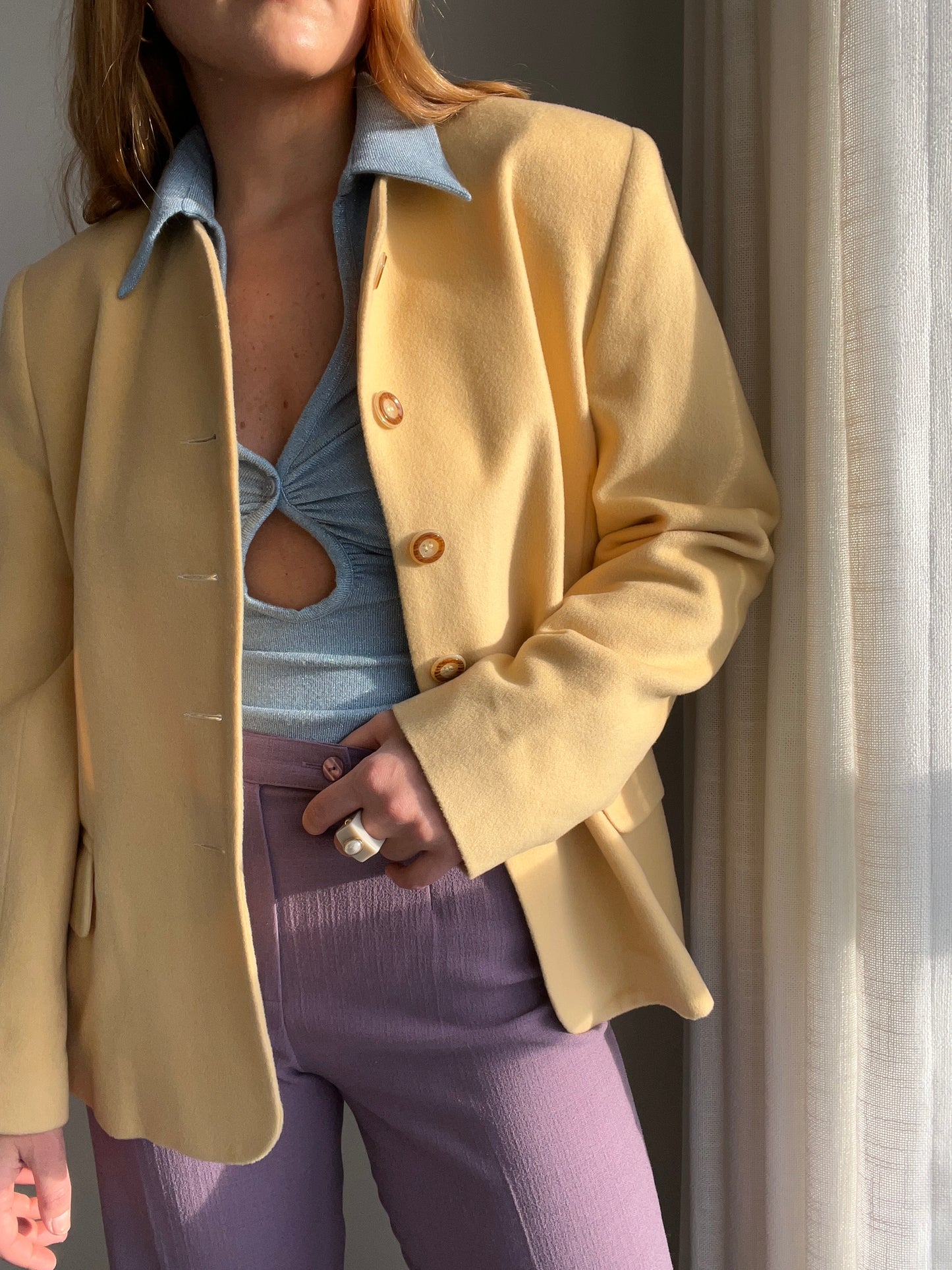 Yellow Wool Blazer