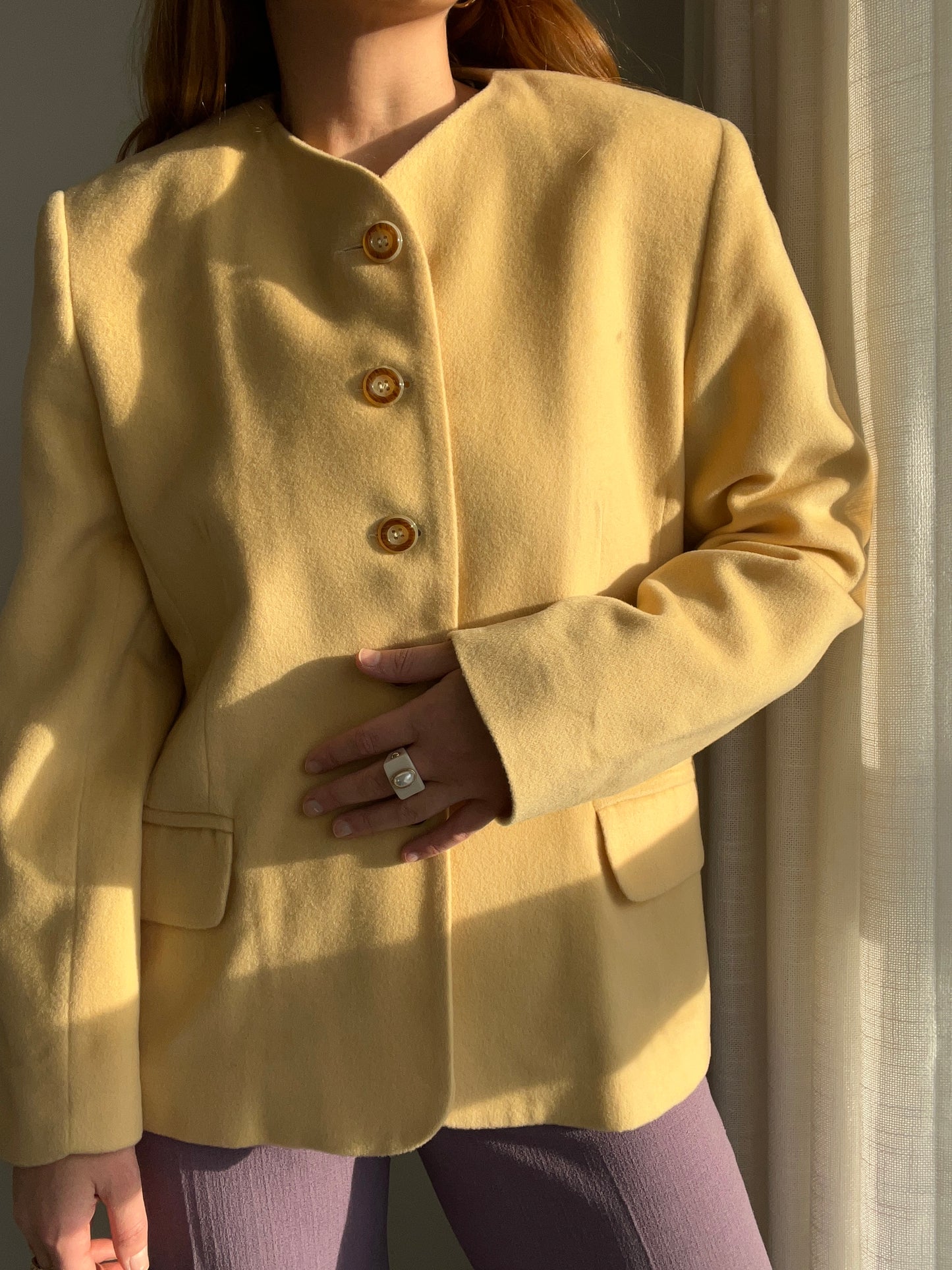 Yellow Wool Blazer