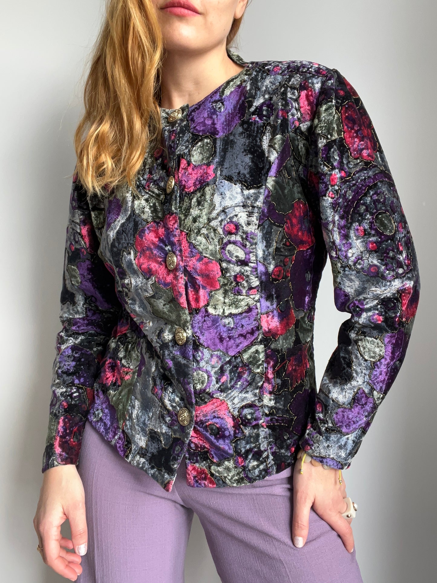 Floral Velvet Blazer