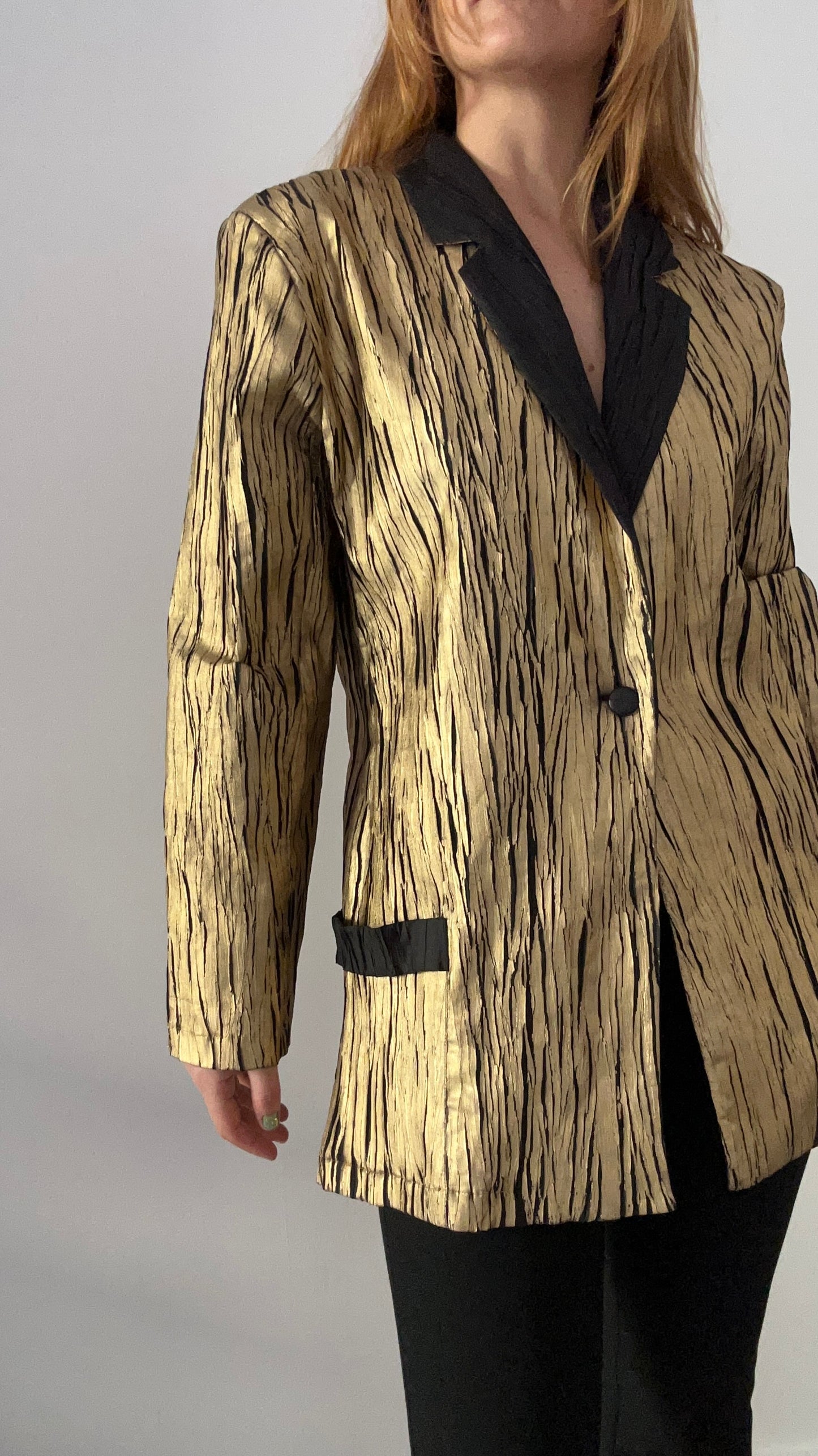 Gold Crinkle Blazer