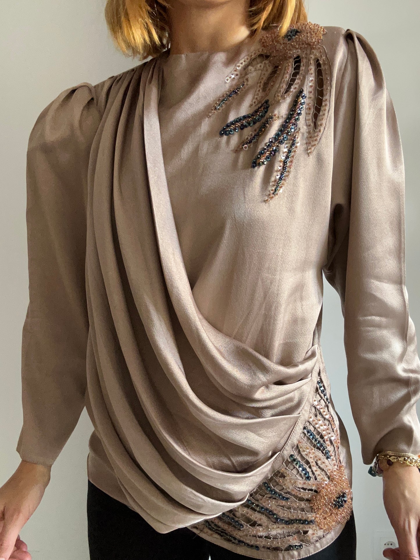 Sequinned 80s Blouse