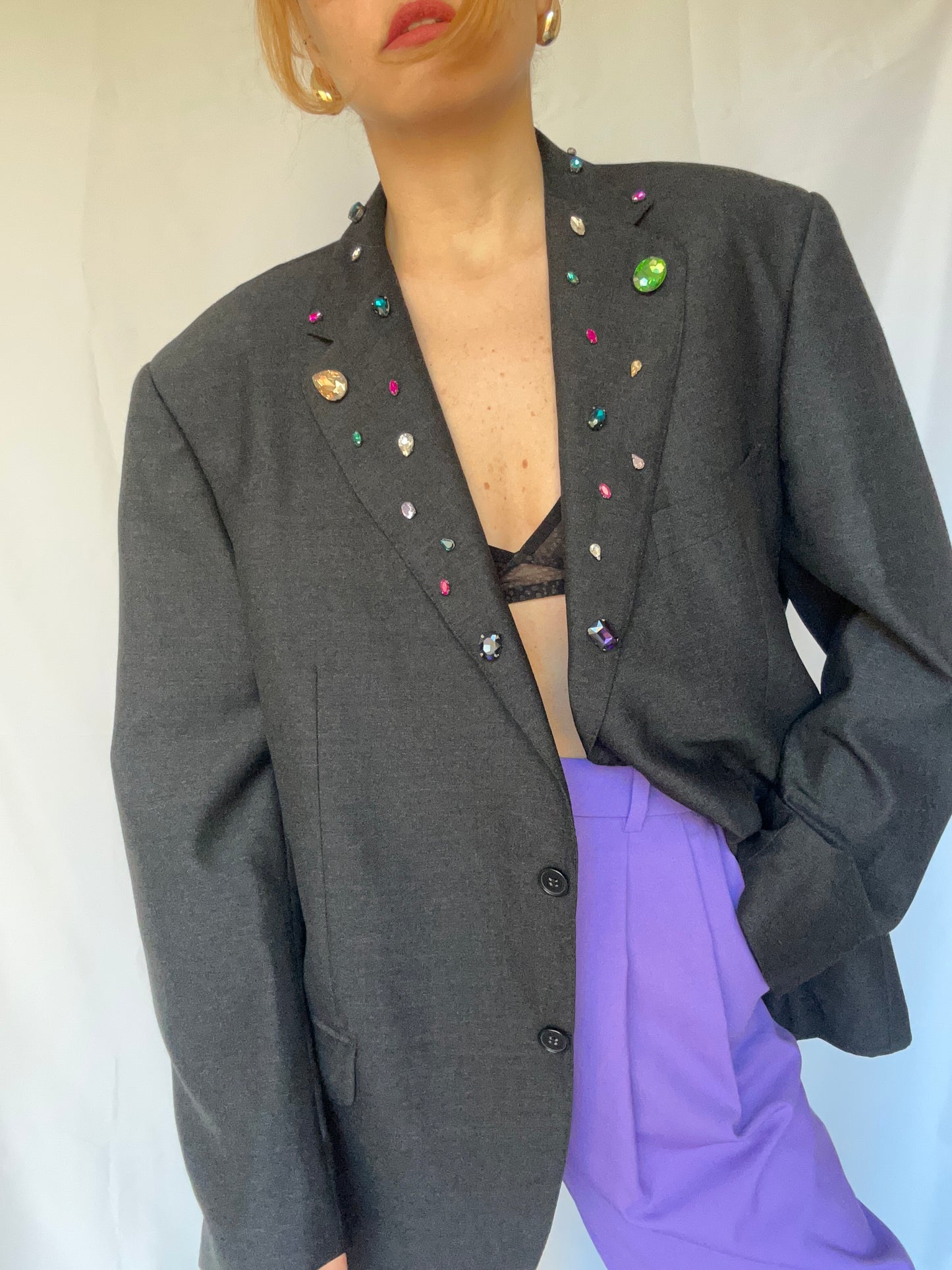 TH Reworked Rhinestone Blazer