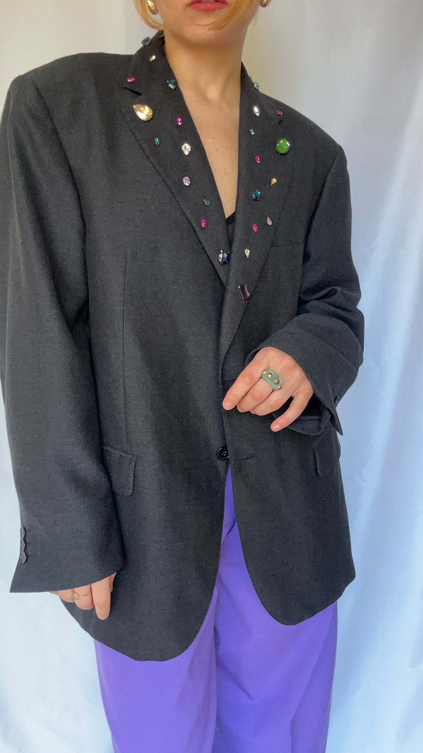 TH Reworked Rhinestone Blazer