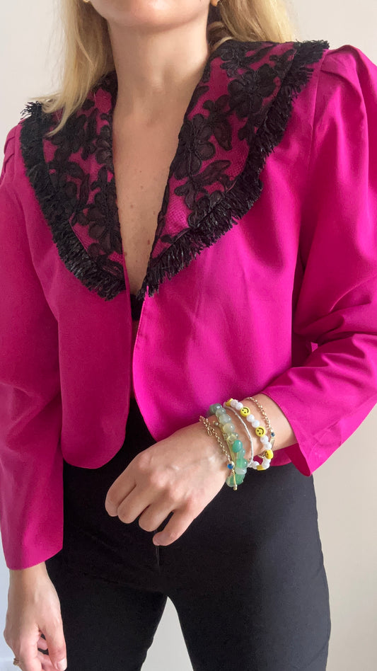 Pink Crop Blazer