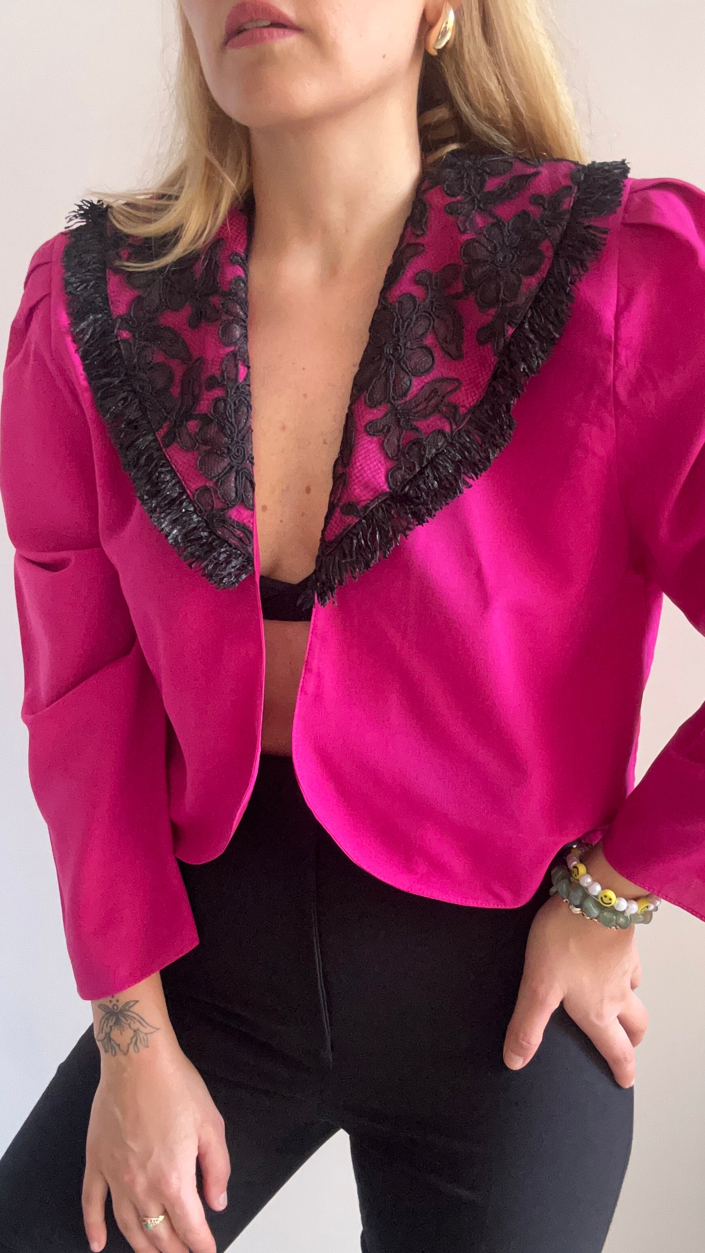 Pink Crop Blazer