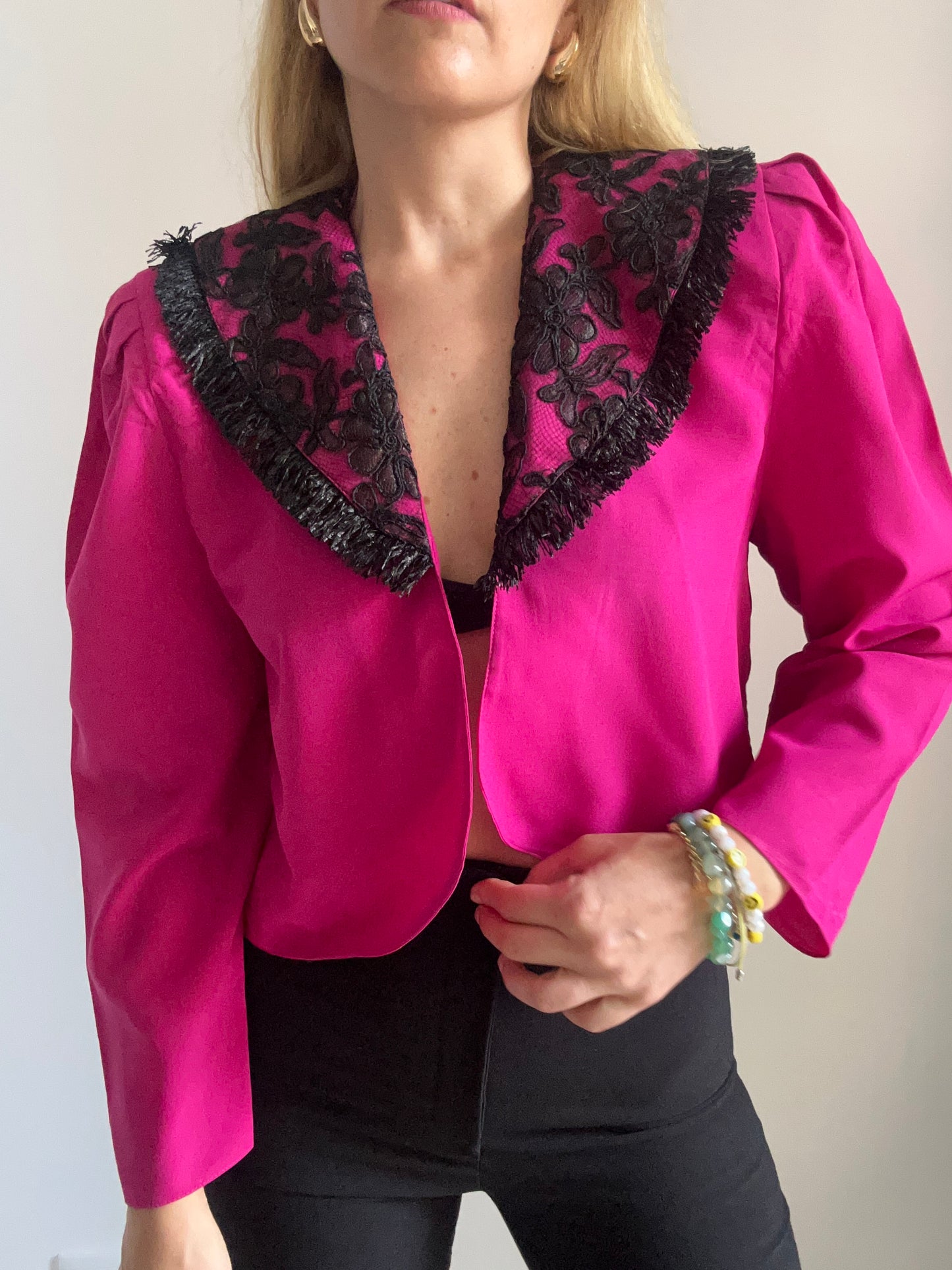 Pink Crop Blazer