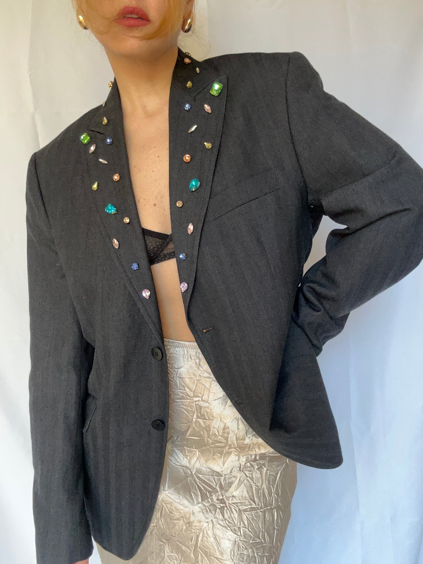 TH Reworked Rhinestone Blazer