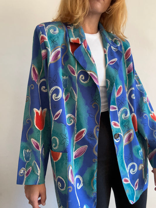 Tulip Print Blazer