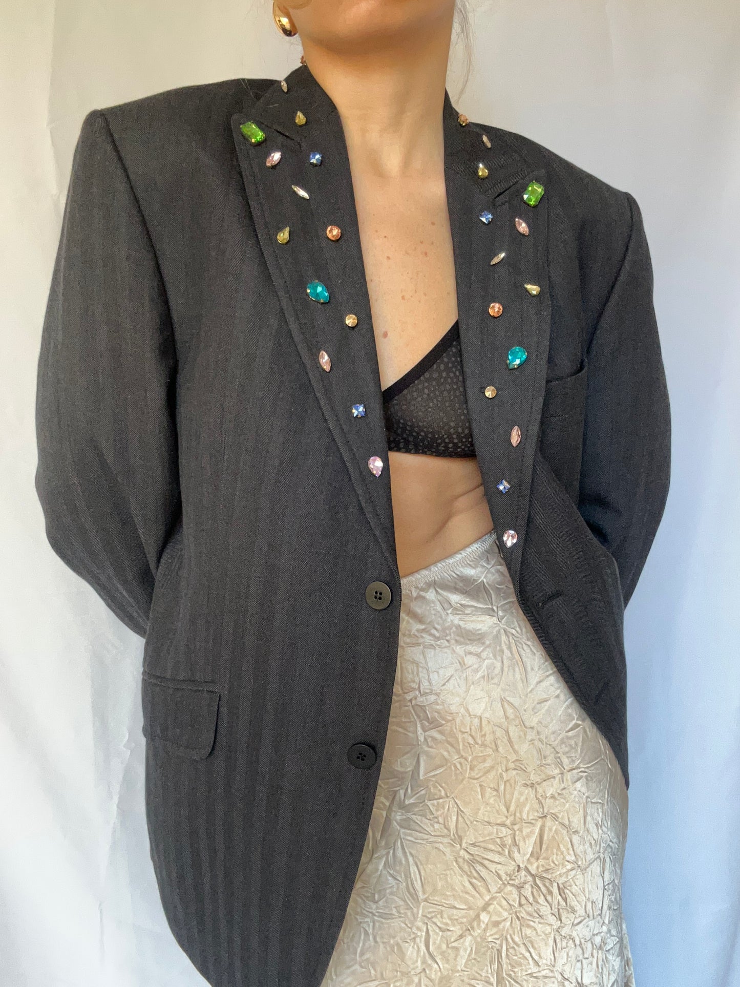 TH Reworked Rhinestone Blazer