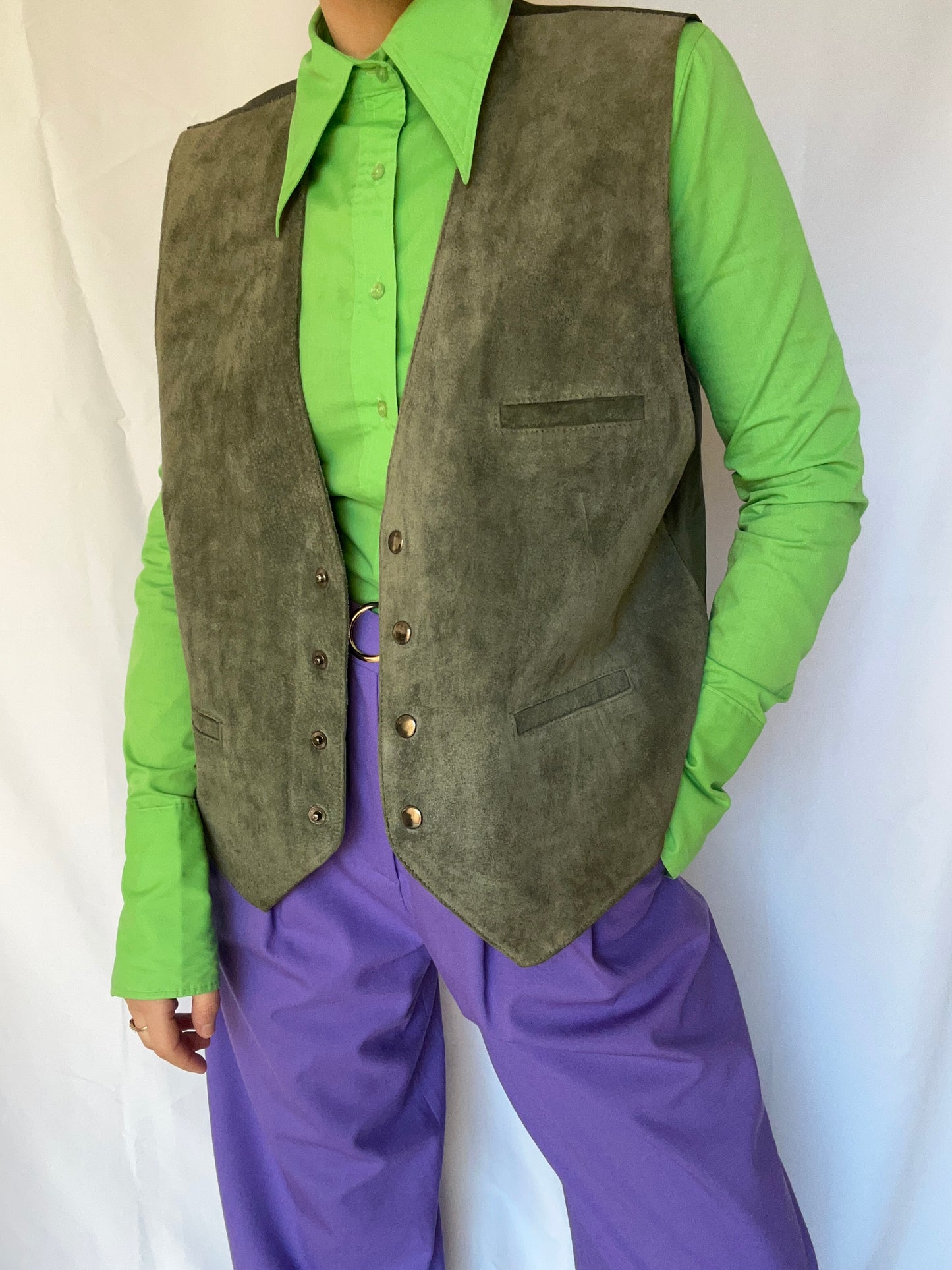 Green Suede Waistcoat