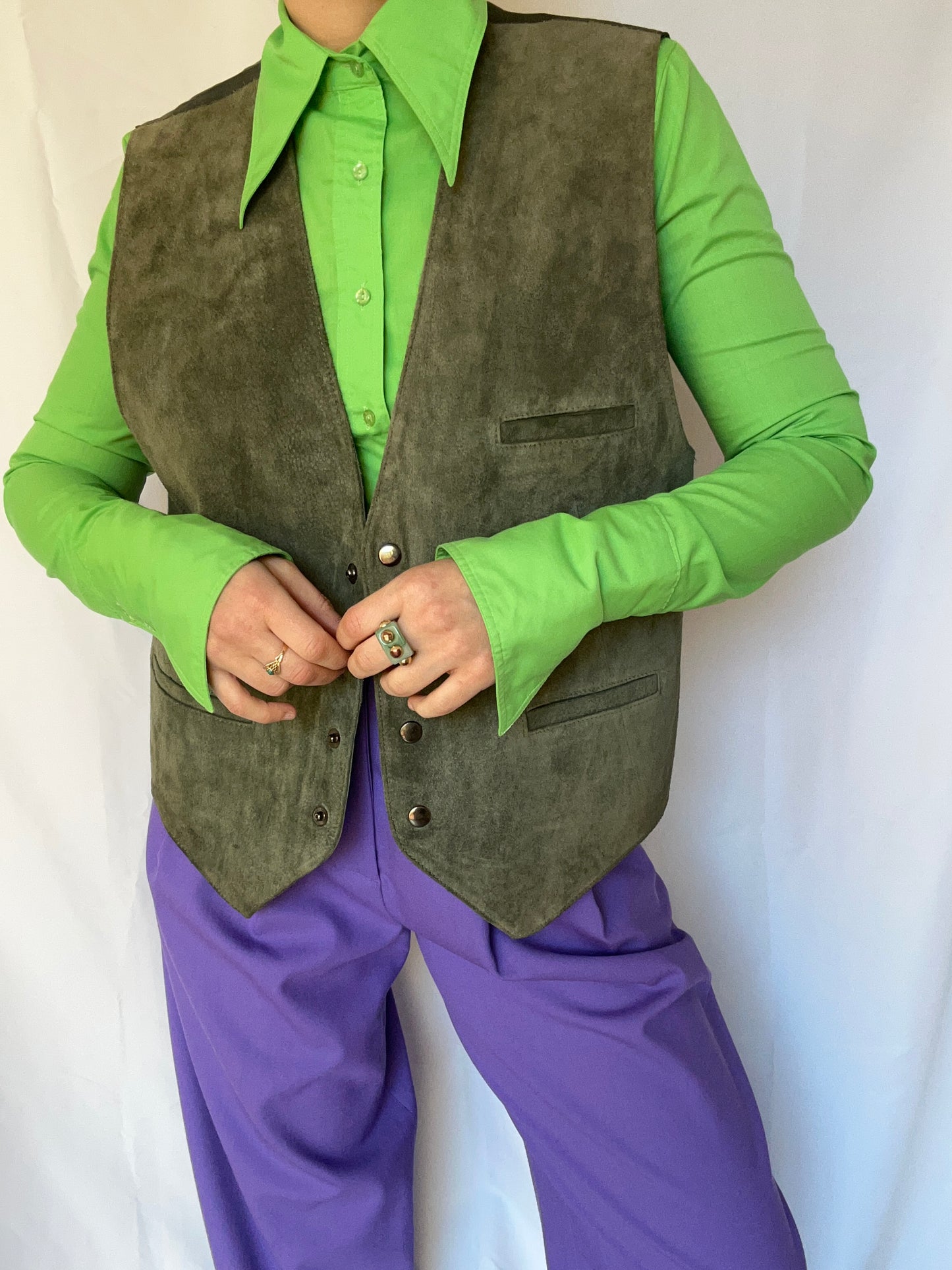 Green Suede Waistcoat