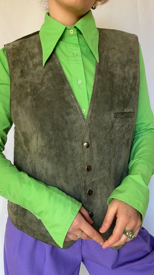 Green Suede Waistcoat