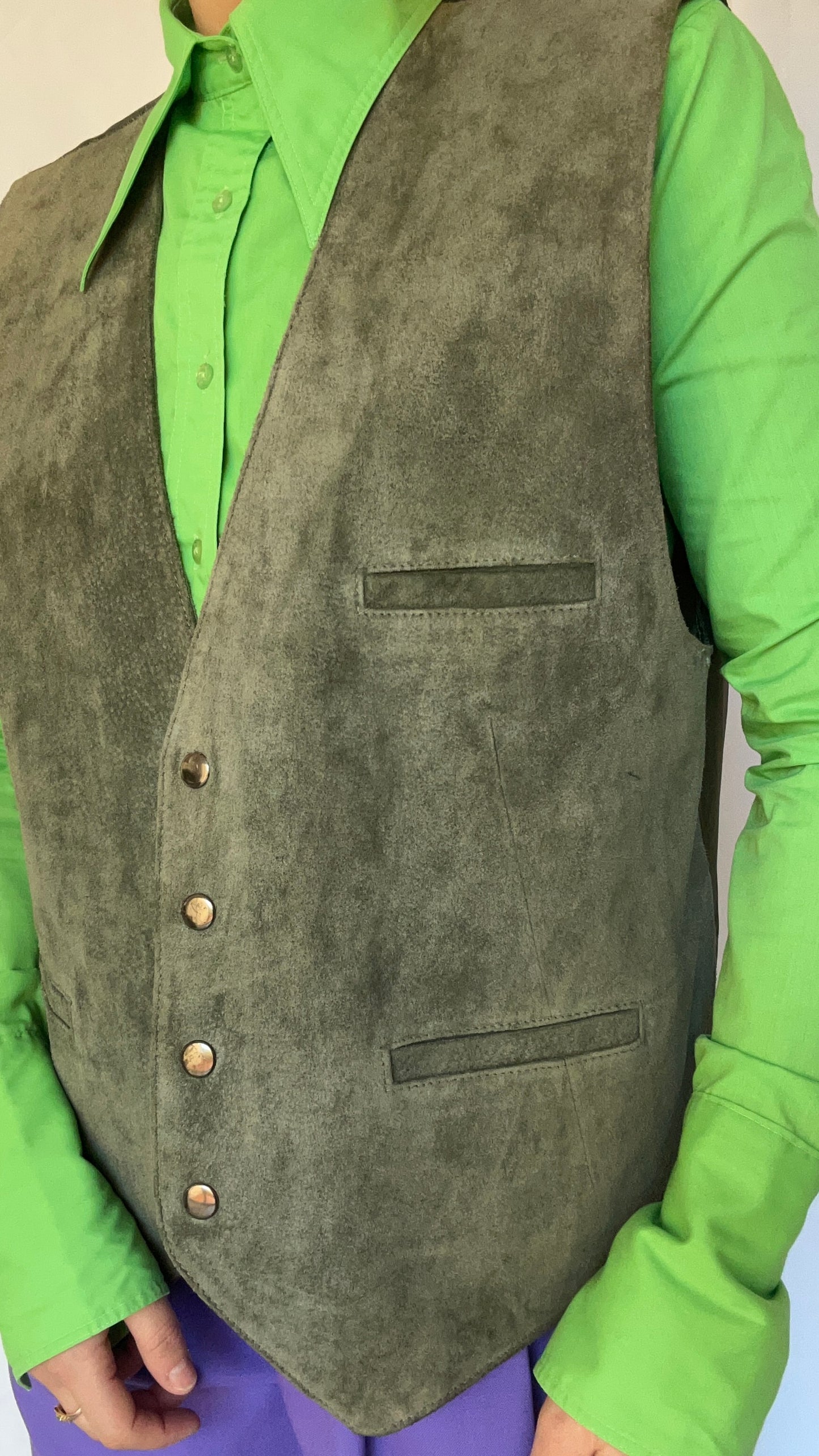 Green Suede Waistcoat