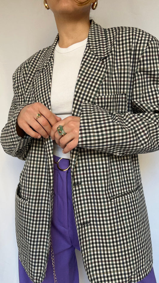 Lightweight Gingham Blazer