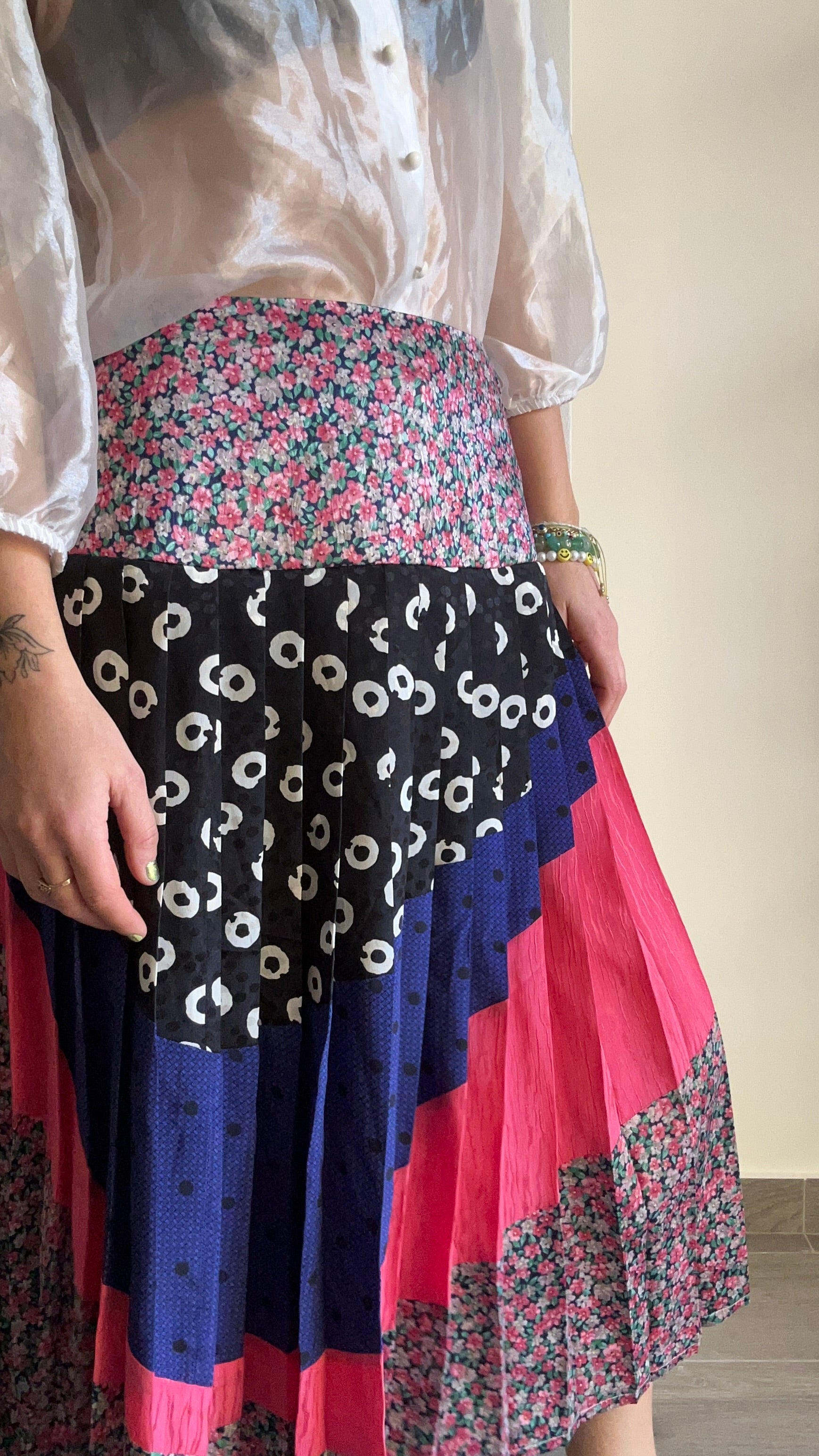 Pleated dot maxi skirt best sale