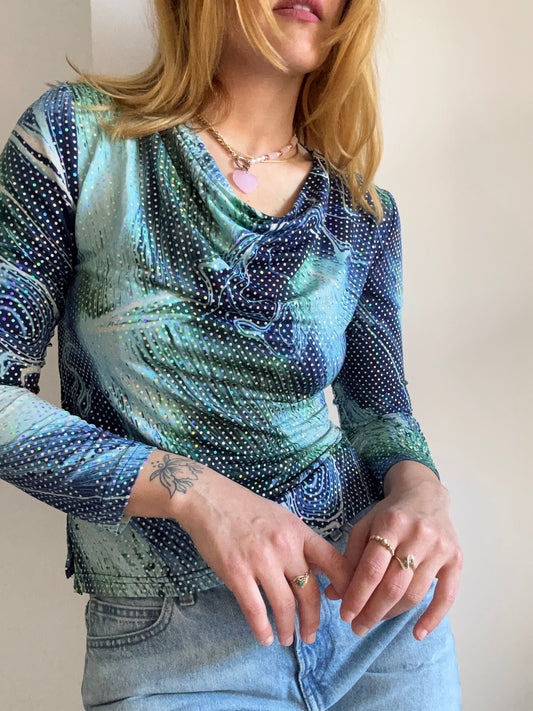 Drape Shiny Blouse