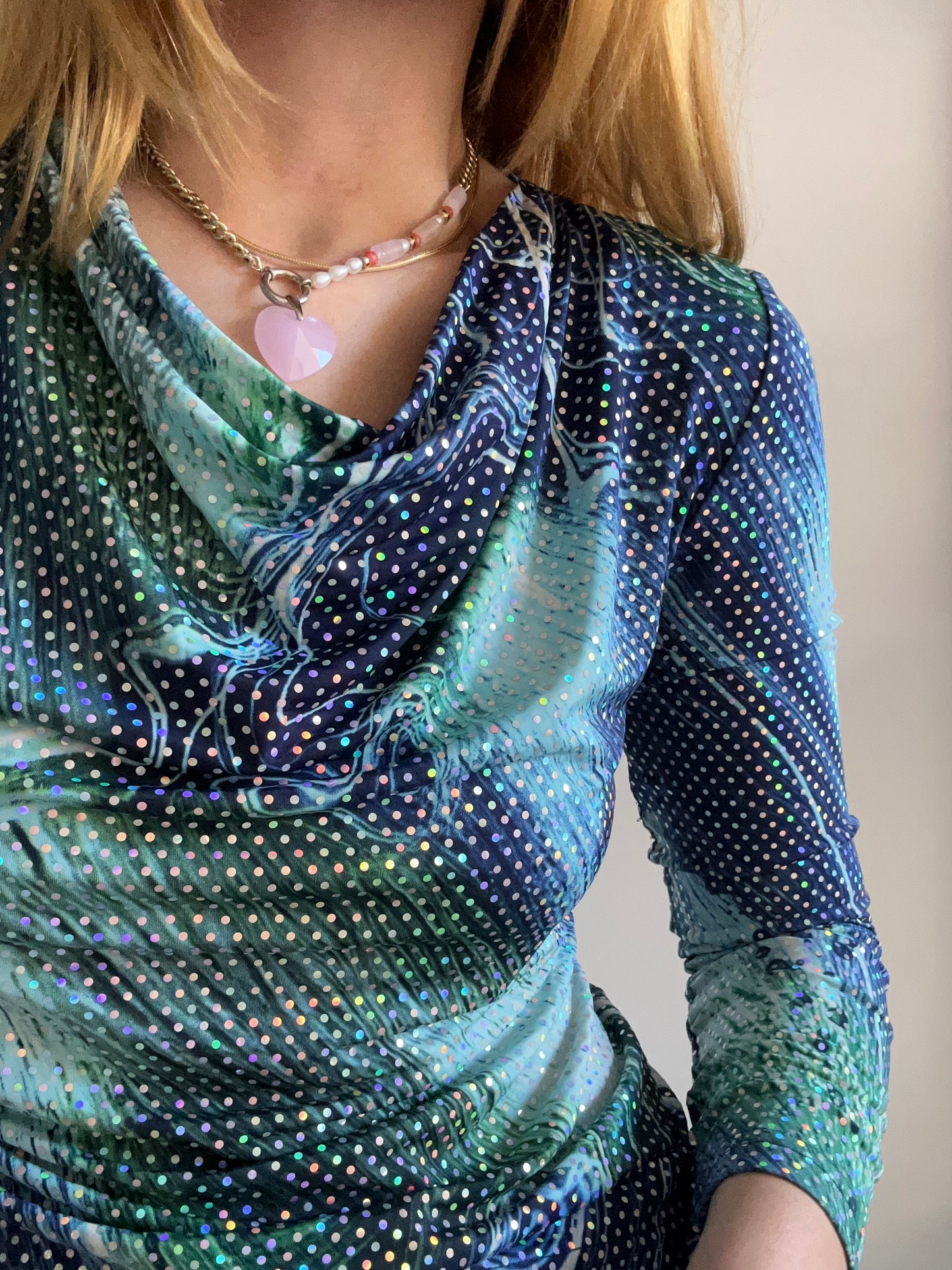 Drape Shiny Blouse