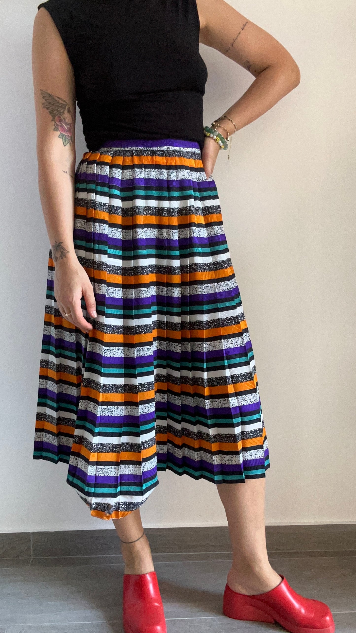 Pleated Midi Skirt