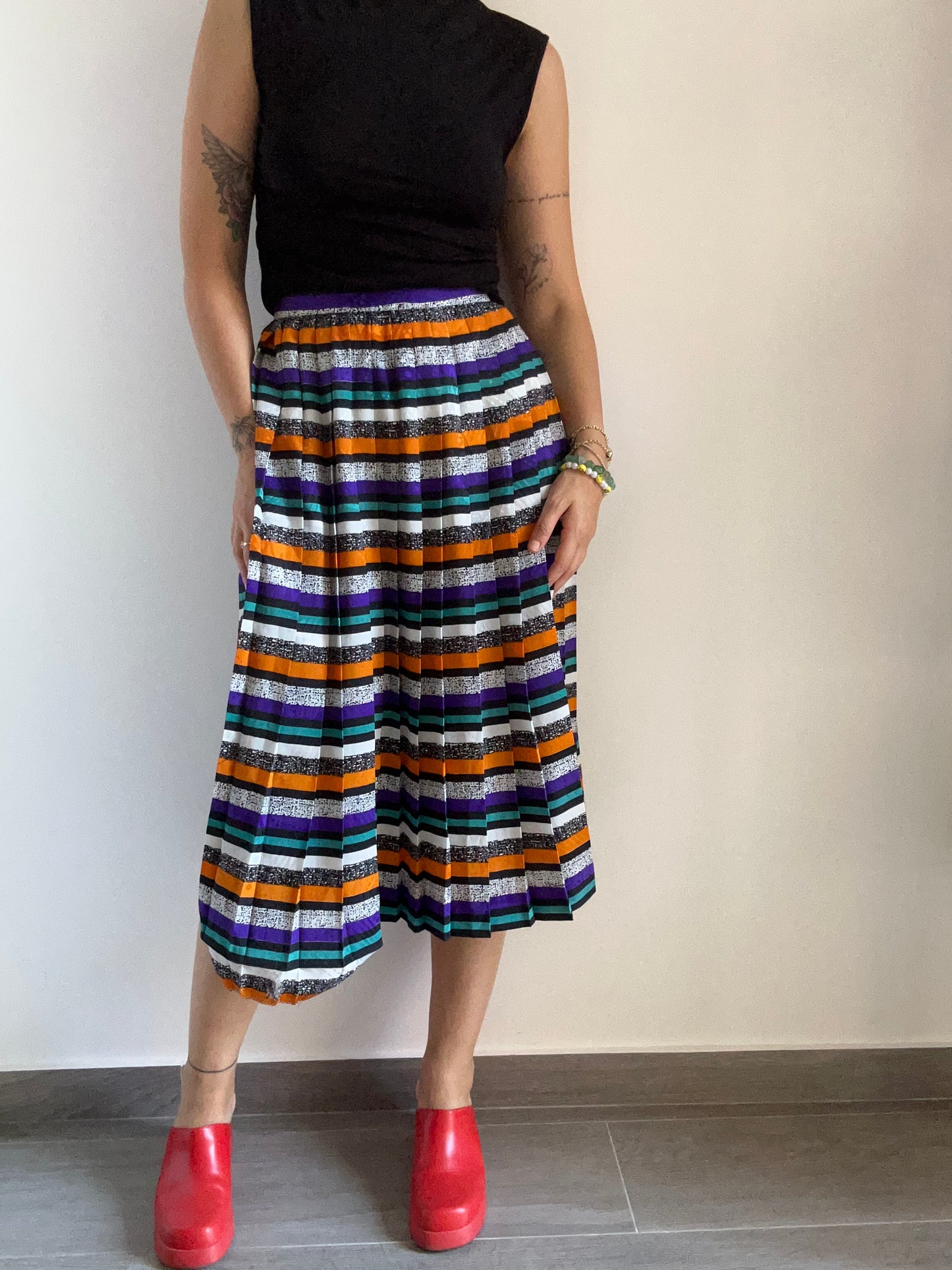 Pleated Midi Skirt