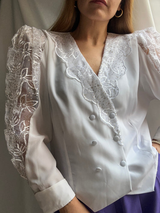 Lace White Blouse